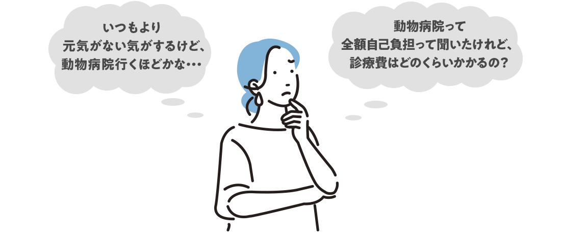 いつもより元気がない気がするけど、動物病院行くほどかな・・・ 動物病院って全額自己負担って聞いたけれど、診療費はどのくらいかかるの？